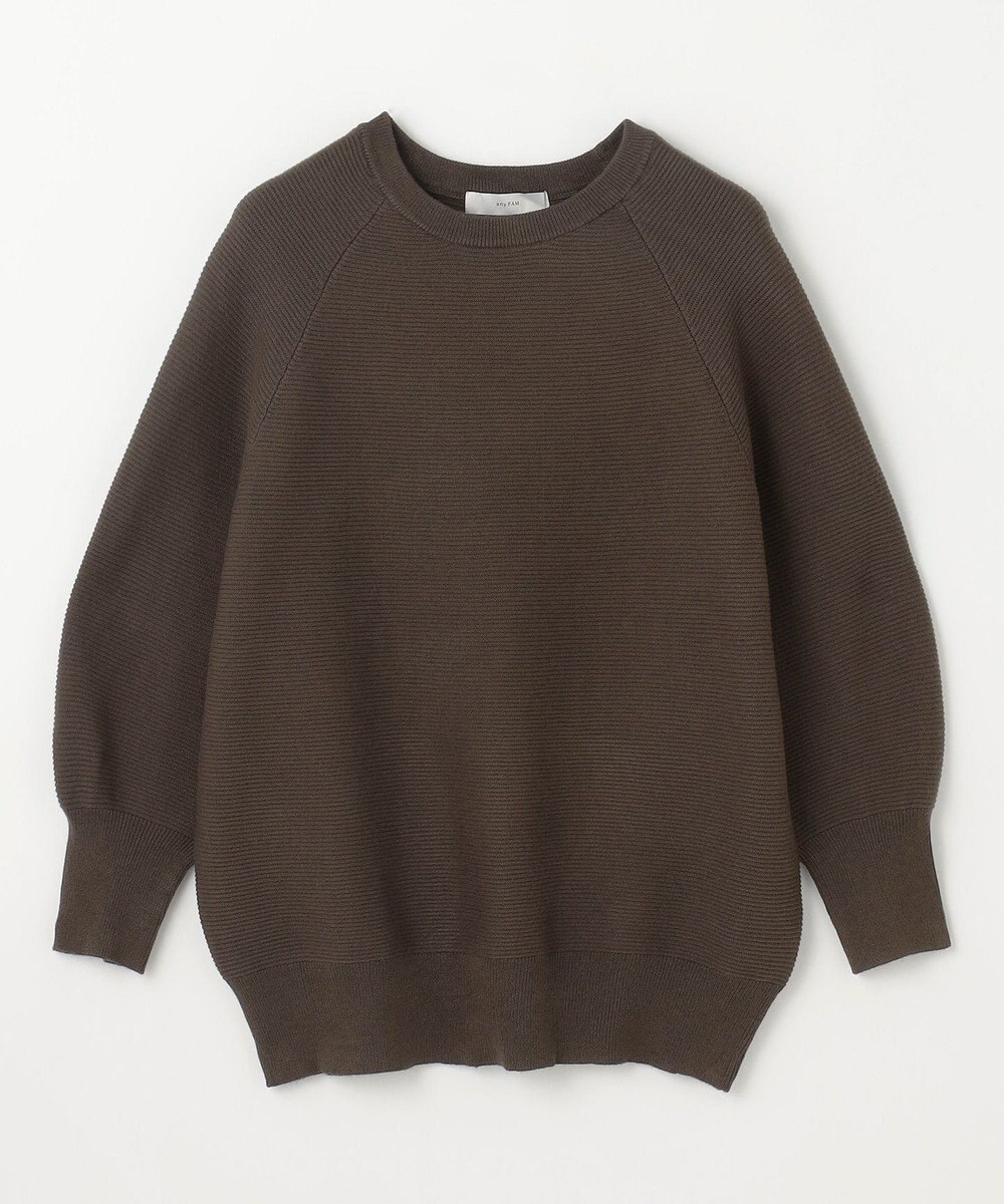 ANY L 【洗濯機可/6色展開】ラウンドネックガーターニット 