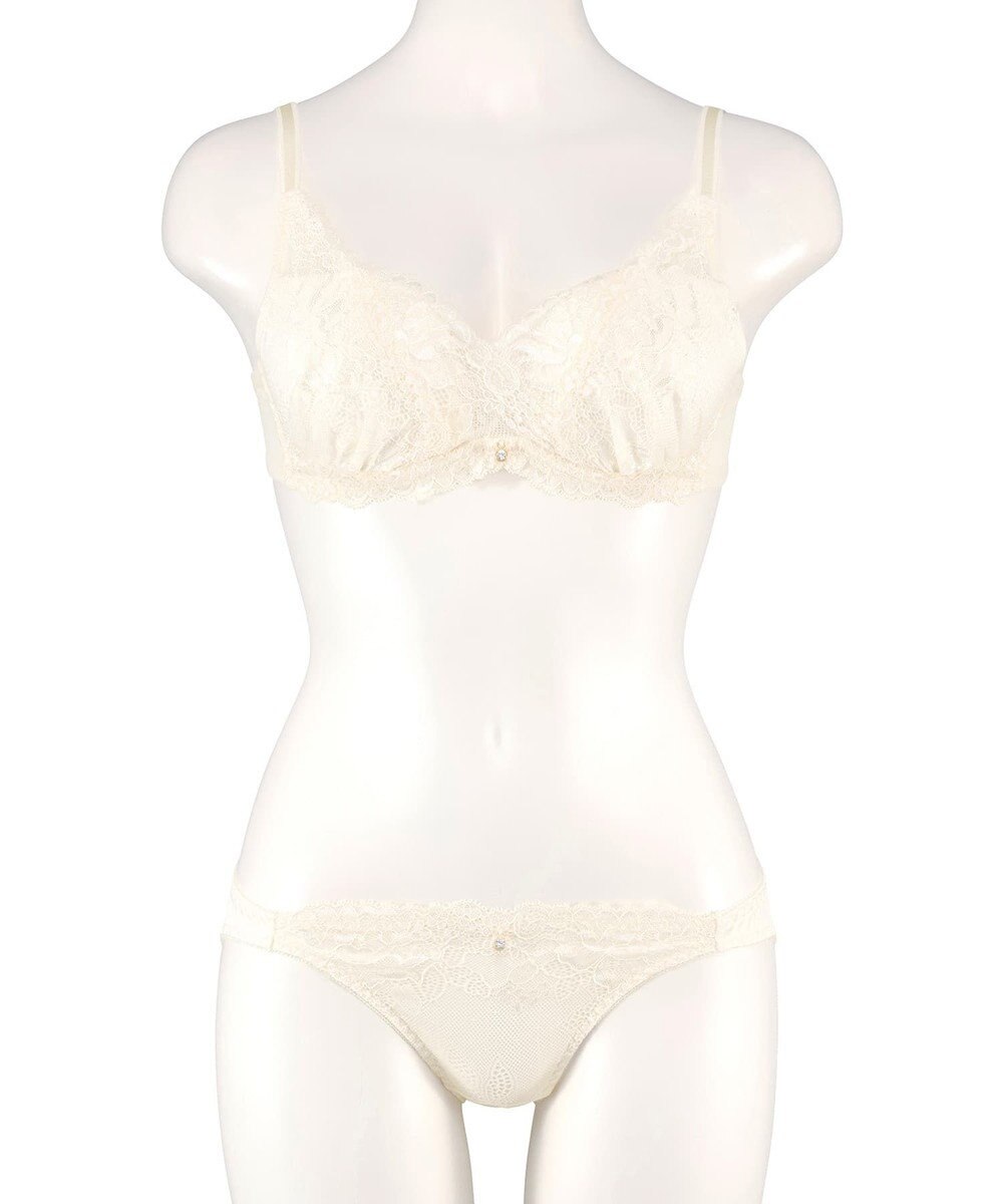 San-ai Resort（三愛水着楽園） 【northerly bra フィットシリーズ 谷間メイク】 カシュクールレースモールド ブラジャー＆ショーツSet B～Fカップ 