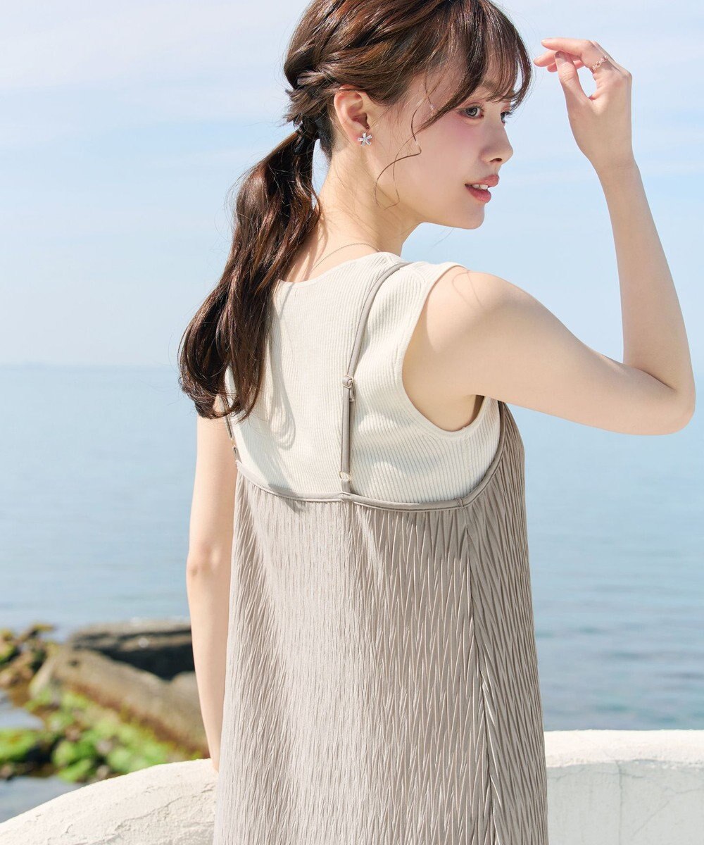 Tiaclasse 【2点セット】変形プリーツキャミワンピース＆Tシャツ 