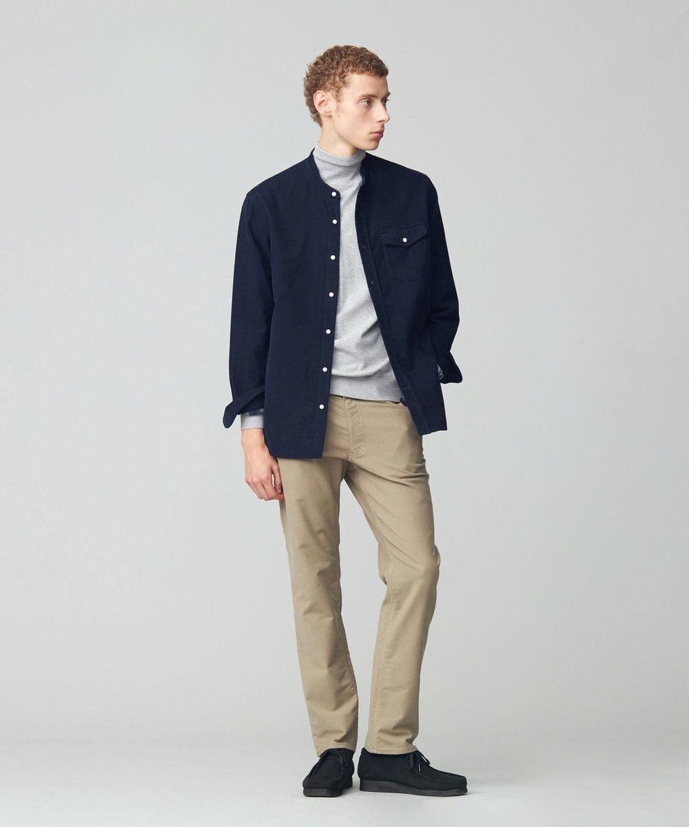 J.PRESS MEN Ｗフェイス キャラメルコールバンドカラー シャツ 