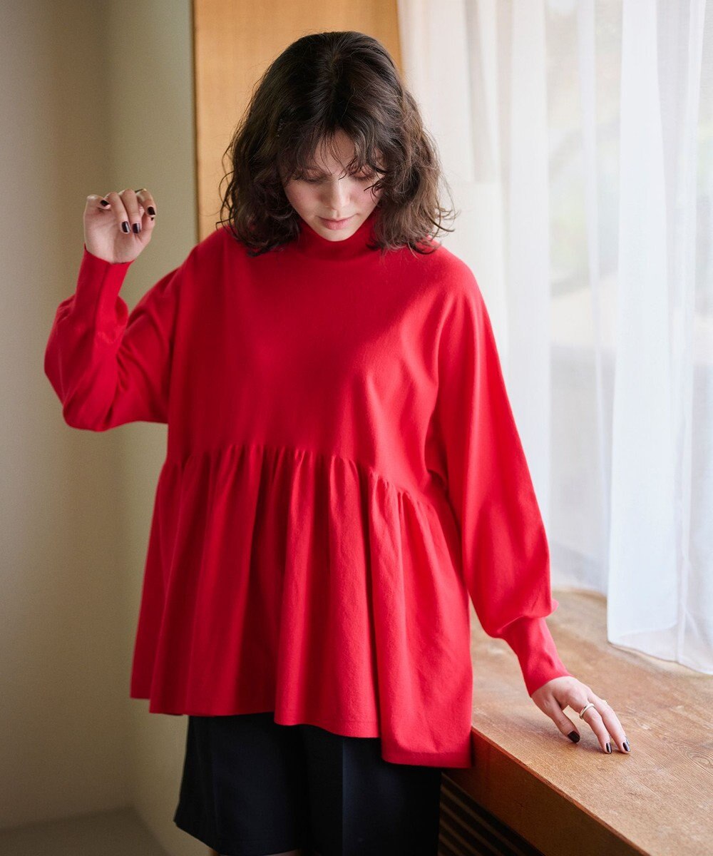 #Newans 【洗える】ペプラムデザインワイドシルエットプルオーバー 