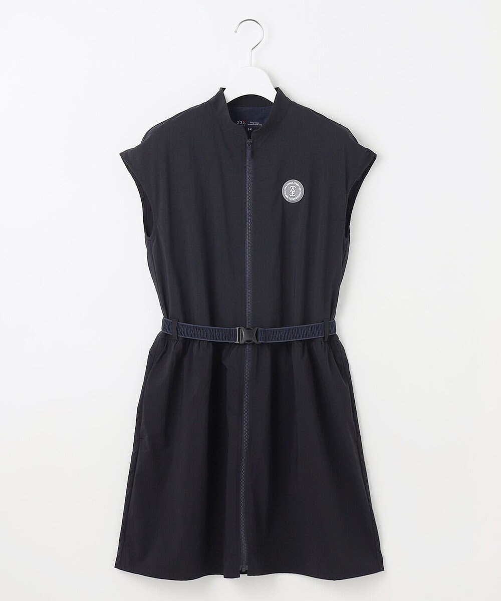 23区GOLF 【WOMEN】フロントジッパーで着脱便利！ベルト付きワンピース 