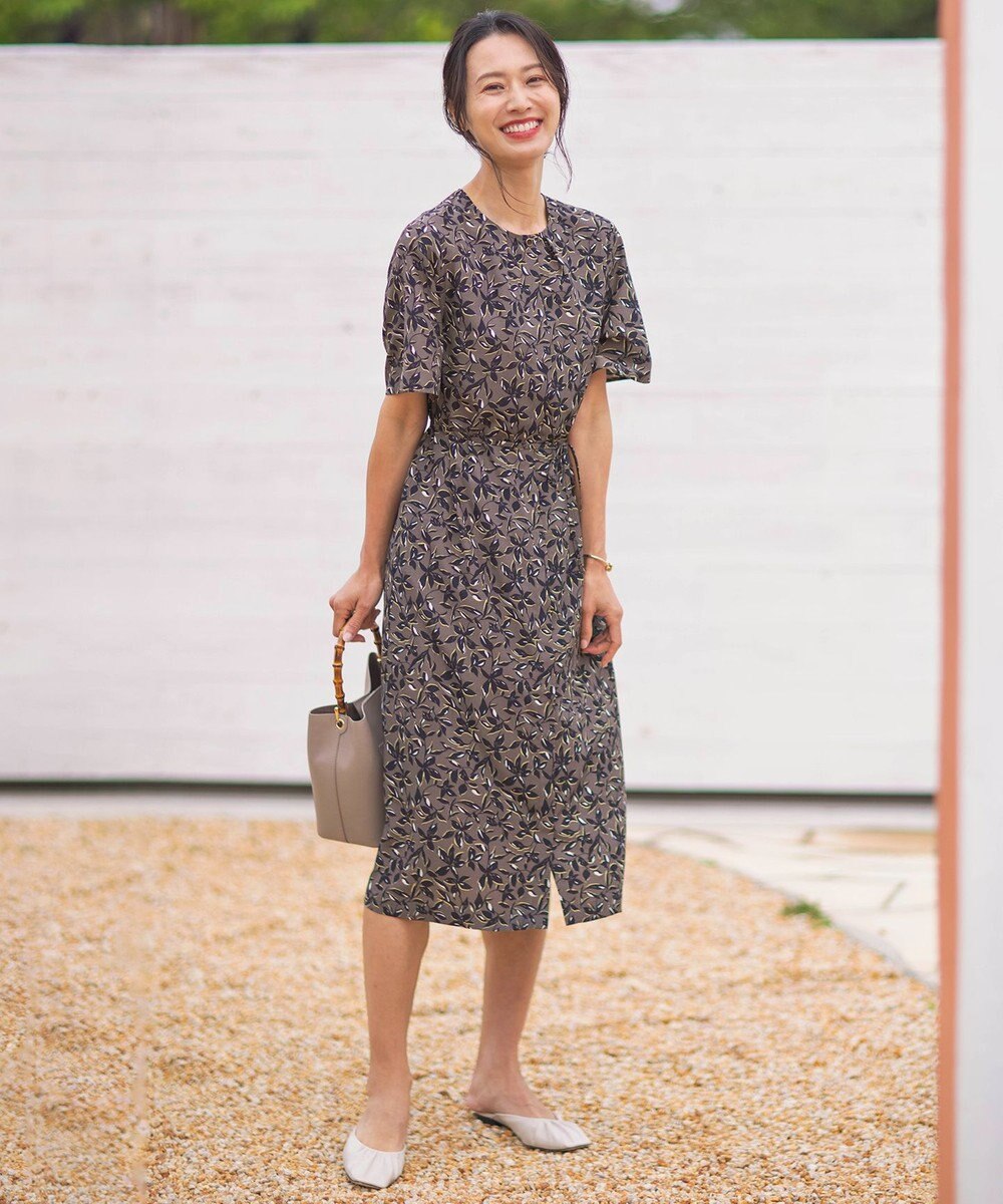 J.PRESS LADIES 【洗える】ボタニカルプリント ワンピース 