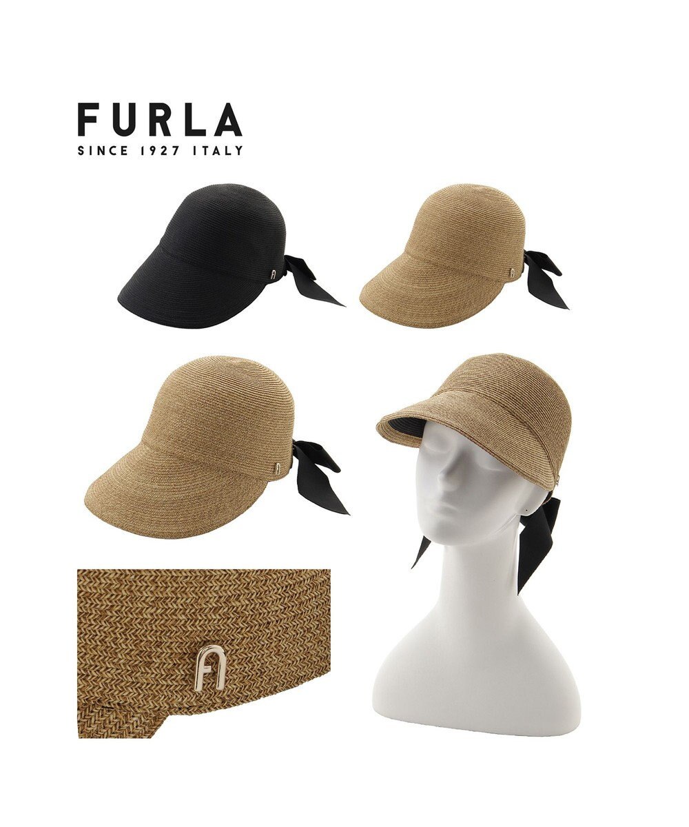 MOONBAT 【遮光】FURLA(フルラ)ビッグリボン ペーパーブレード ジョッキー 帽子 