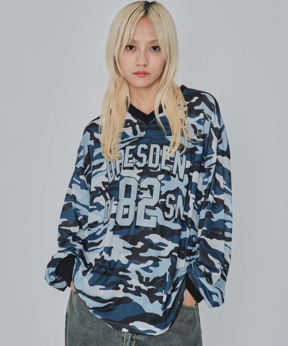 WEGO 【ユニセックス着用ITEM/MLサイズ展開】カモフラナンバリングホッケーT（LS） 