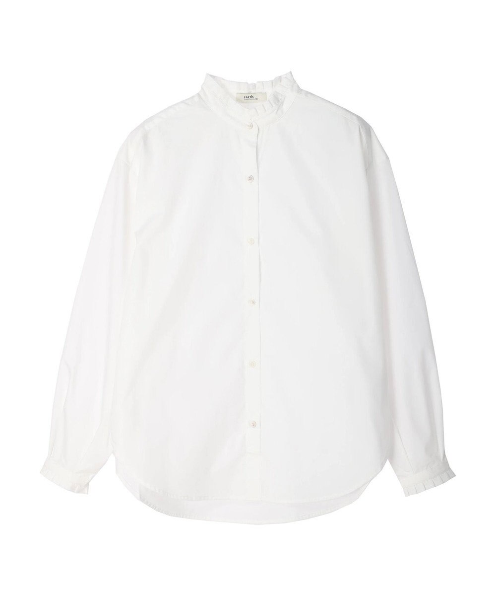 earth music&ecology Ｔ／Ｃ　スタンドフリルブラウス 