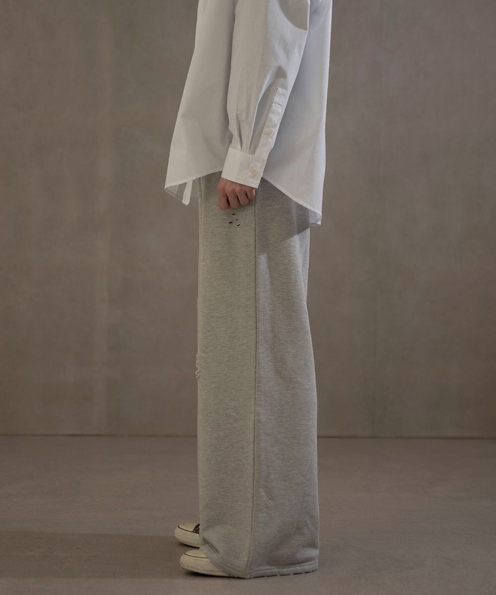 WEGO 【ウエストゴム】ダメージスウェットバギーパンツ 