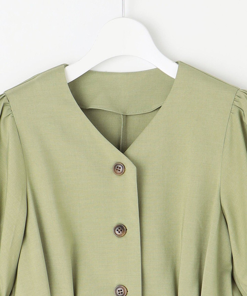 Feroux 【洗える】パフスリーブシャツ ワンピース 