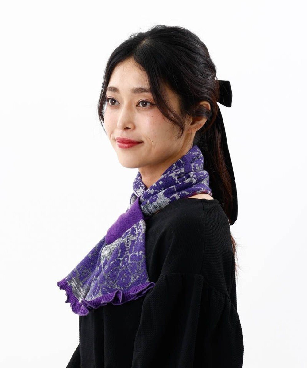 AURORA 【 ANNA SUI（アナ スイ）】ジャカードキャンディーマフラー(WASH) 