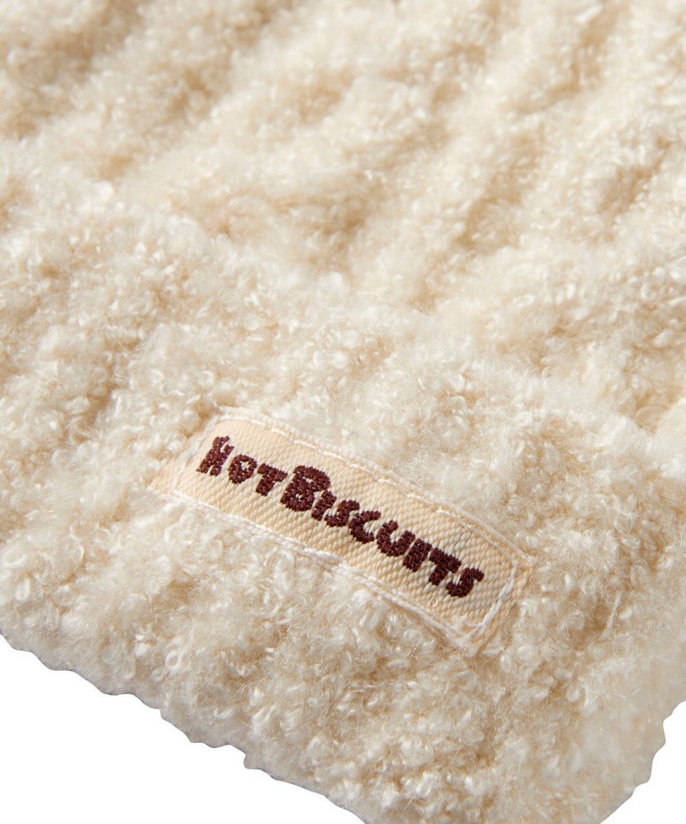 MIKI HOUSE HOT BISCUITS ぼん天付きケーブル編みモールニット帽子 