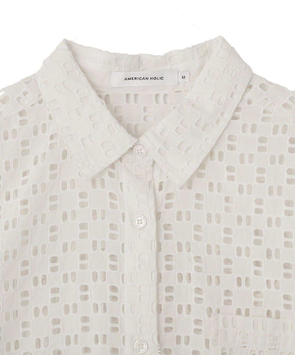 AMERICAN HOLIC 刺繍ショート半袖シャツ 