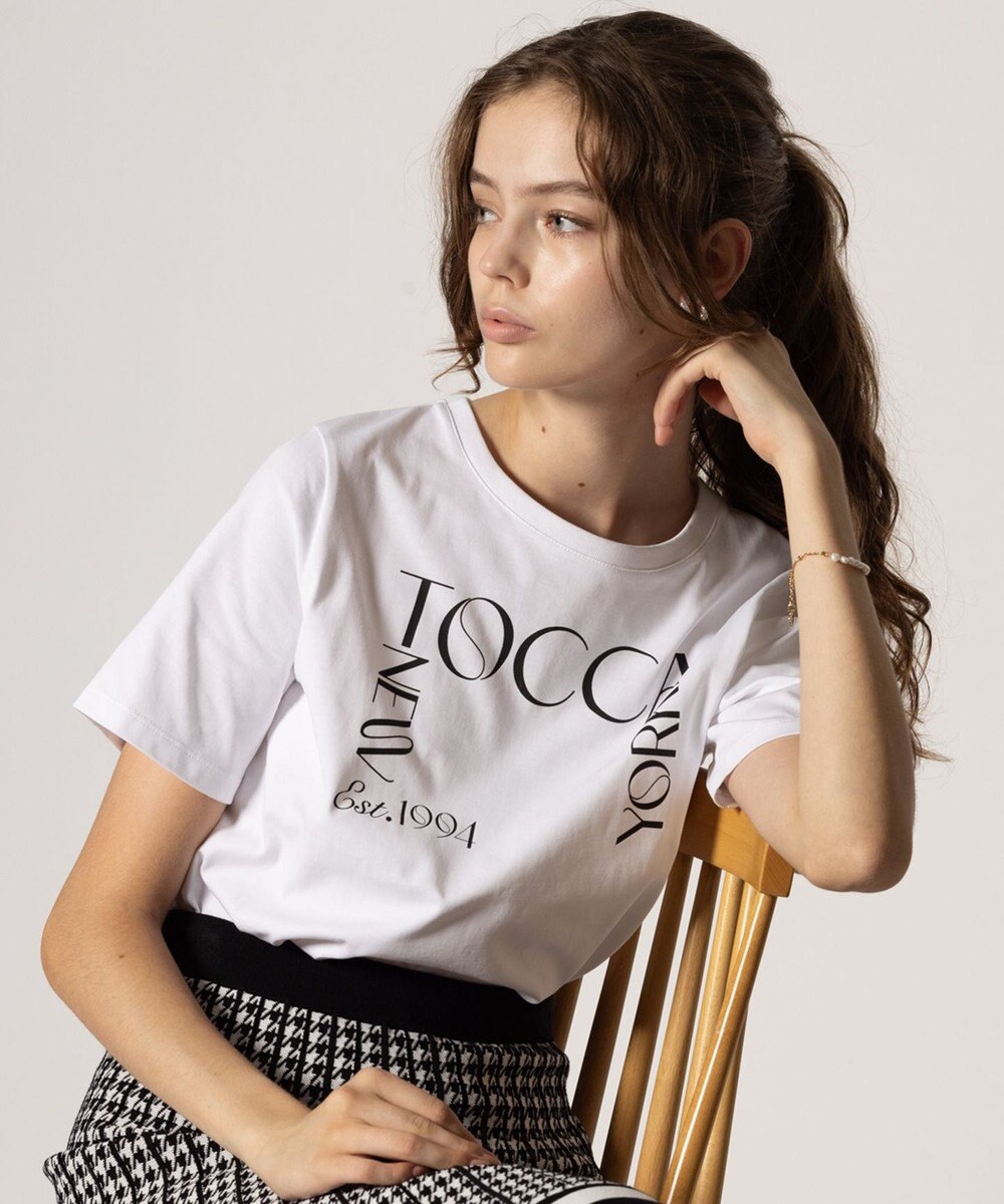 TOCCA 【接触冷感・UV90%以上カット・洗える！】TNY LOGO Tシャツ ホワイト系