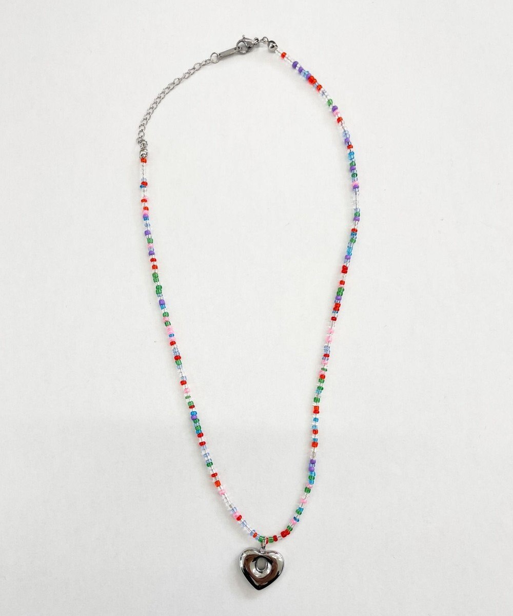 WEGO Lカラービーズハートネックレス 