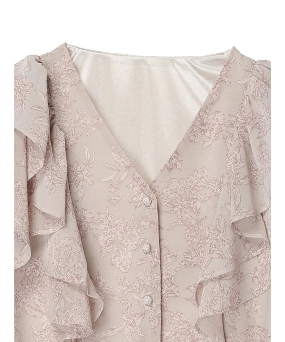 earth music&ecology 花柄ラッフルブラウス 