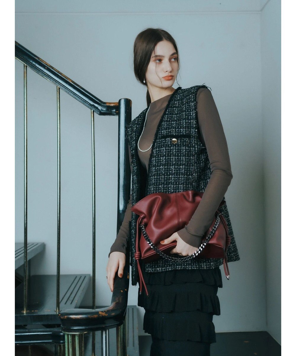 YECCA VECCA 【CLASSY.掲載】2wayチェーンギャザーバッグ 