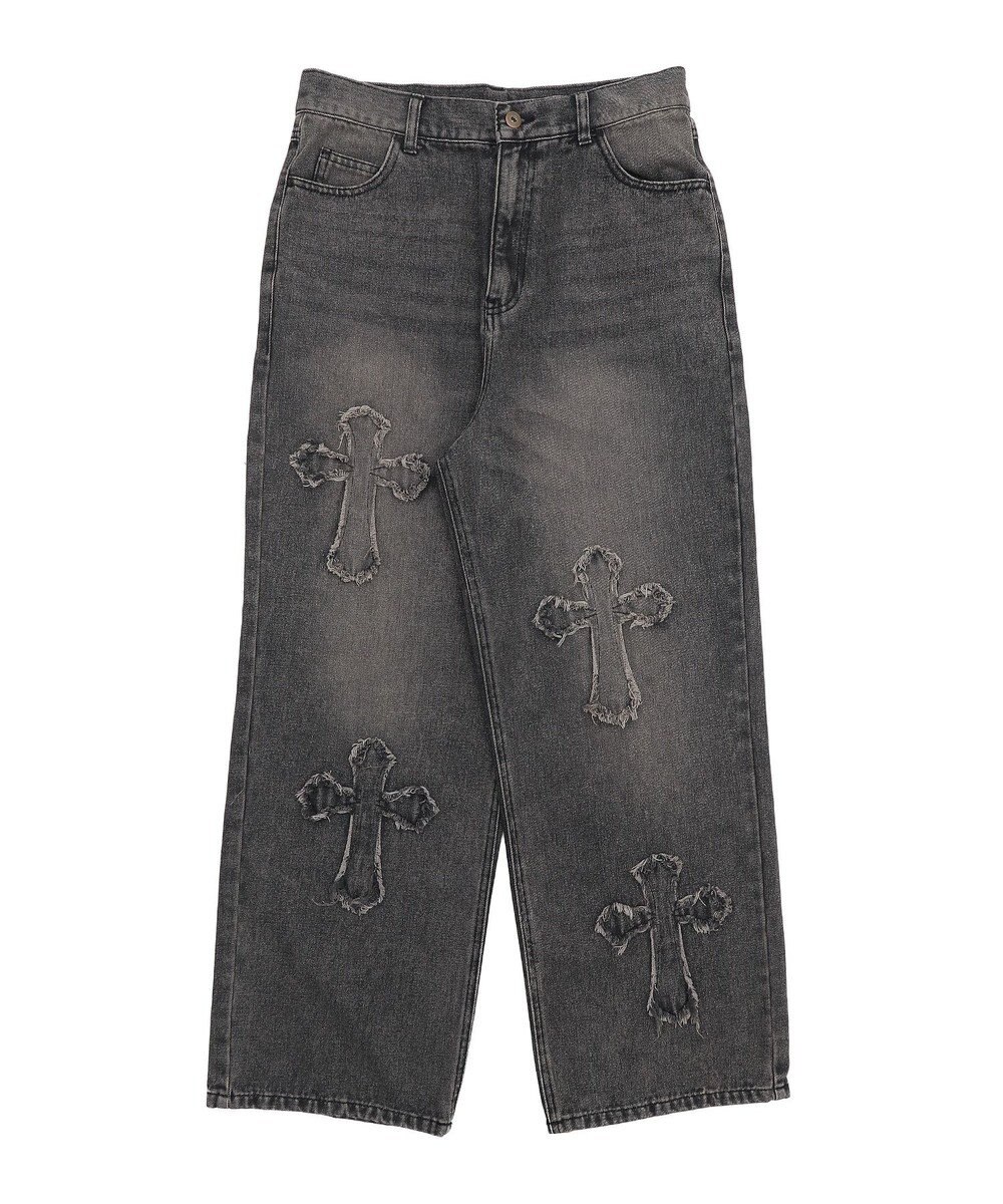 WEGO クロスモチーフオーバーダイバギーパンツ 