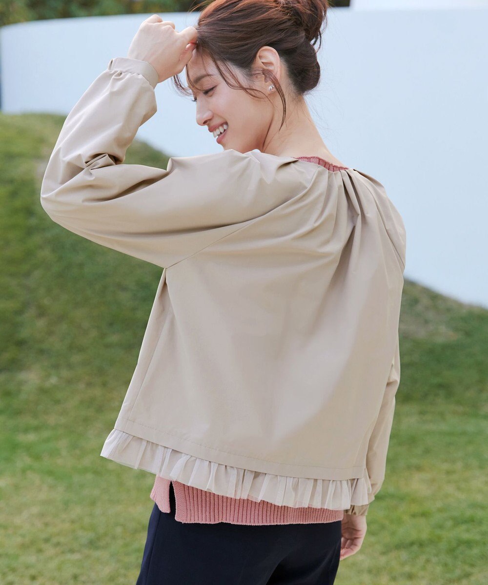 Tiaclasse チュールフリルタックブルゾン 