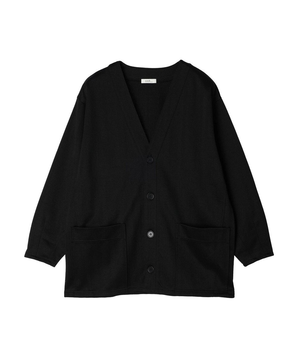 earth music&ecology ヘリンボーン調Ｖネックカーディガン 