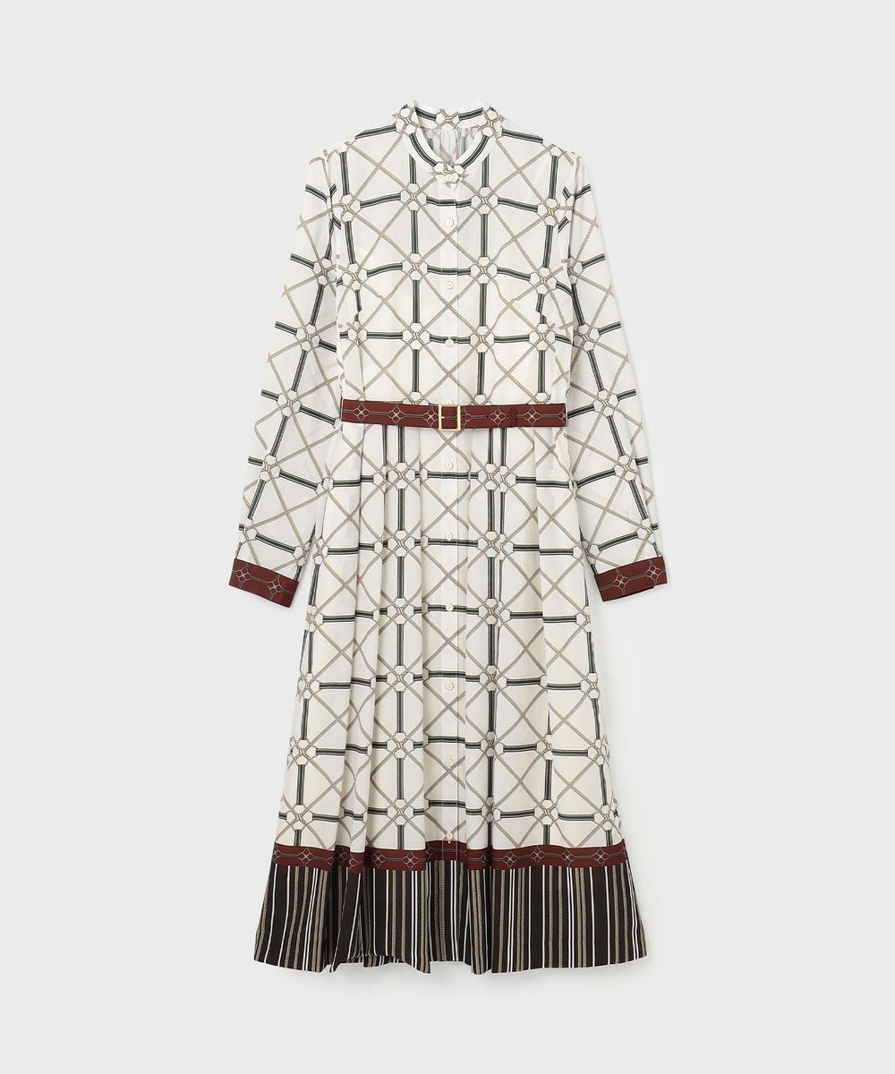 GRACE CONTINENTAL チェーンベルトプリントワンピース 