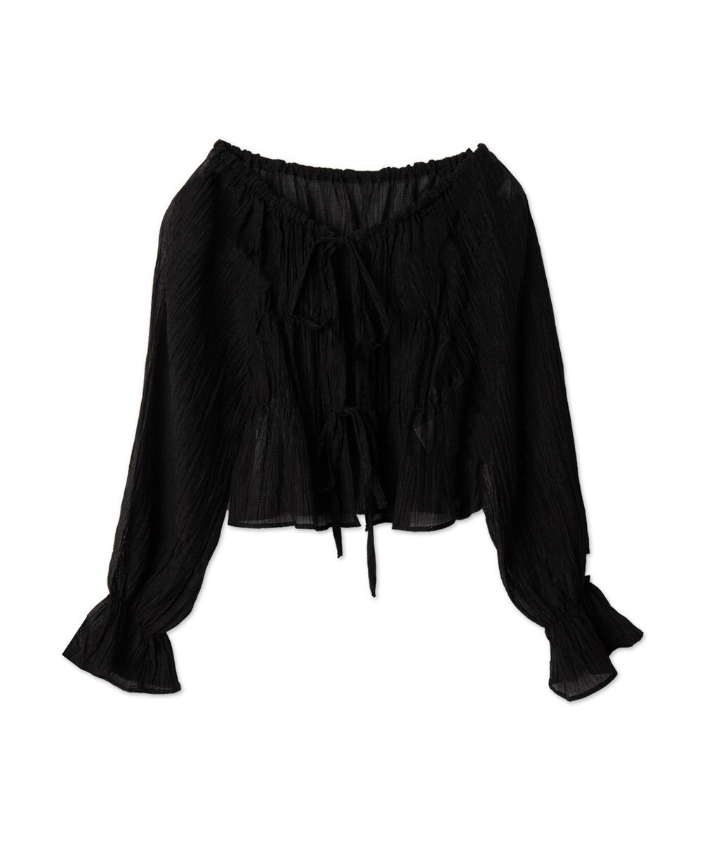 WEGO マルチWAY楊柳シアーシャーリングリボンブラウス 