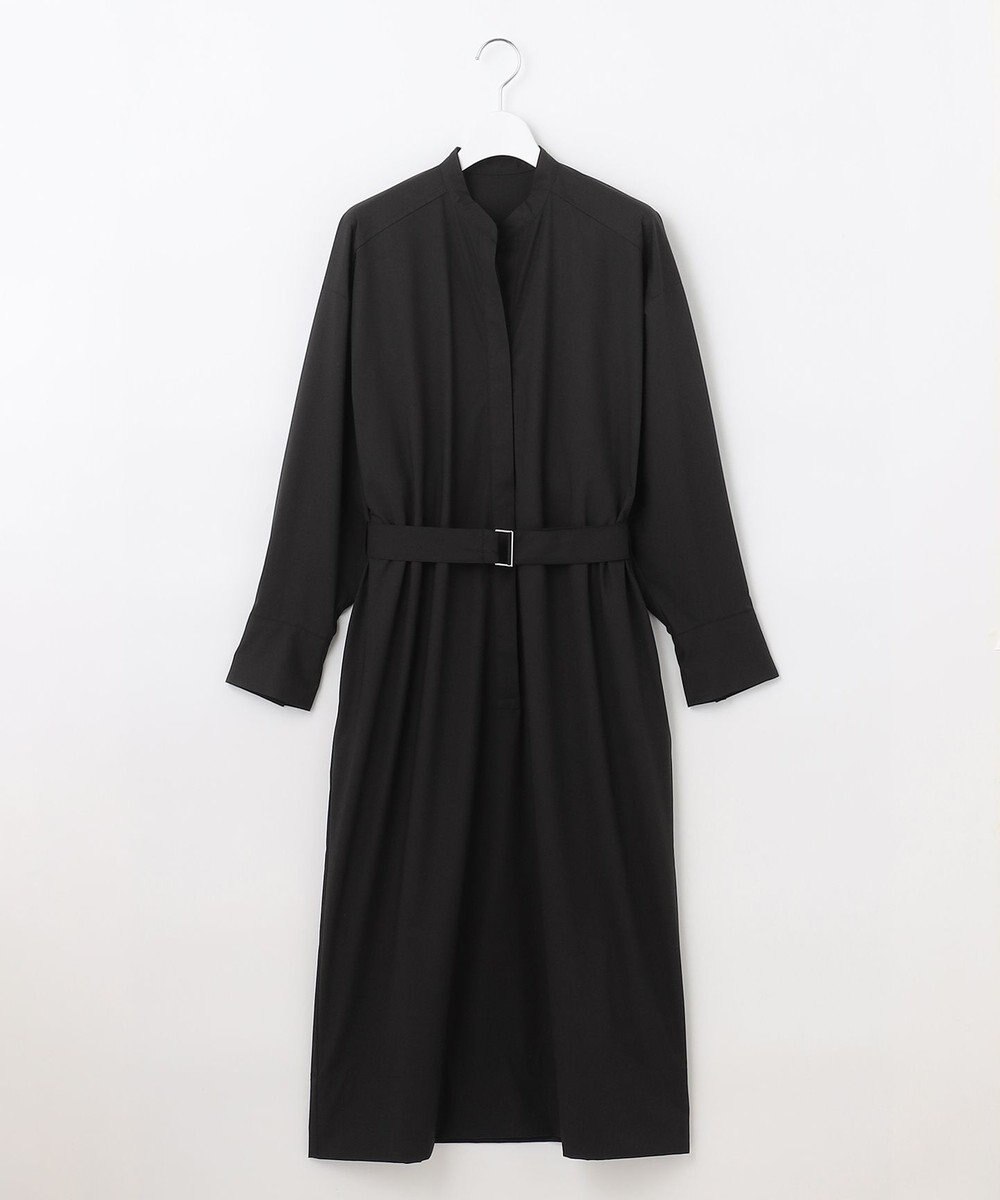 自由区 L 【洗える】ストレッチタイプライターシャツ ワンピース 