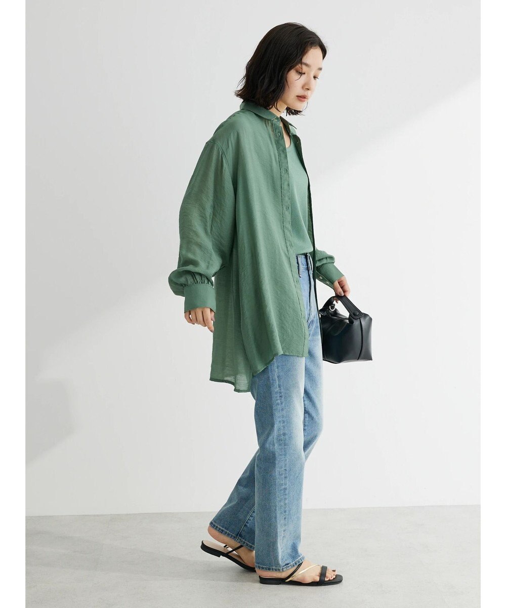 Green Parks レギュラー前後差シアーシャツ 