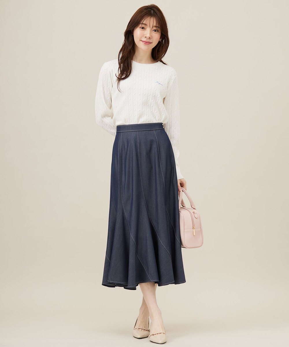 ANY SIS S 【洗える】デニムライクエスカルゴ スカート 