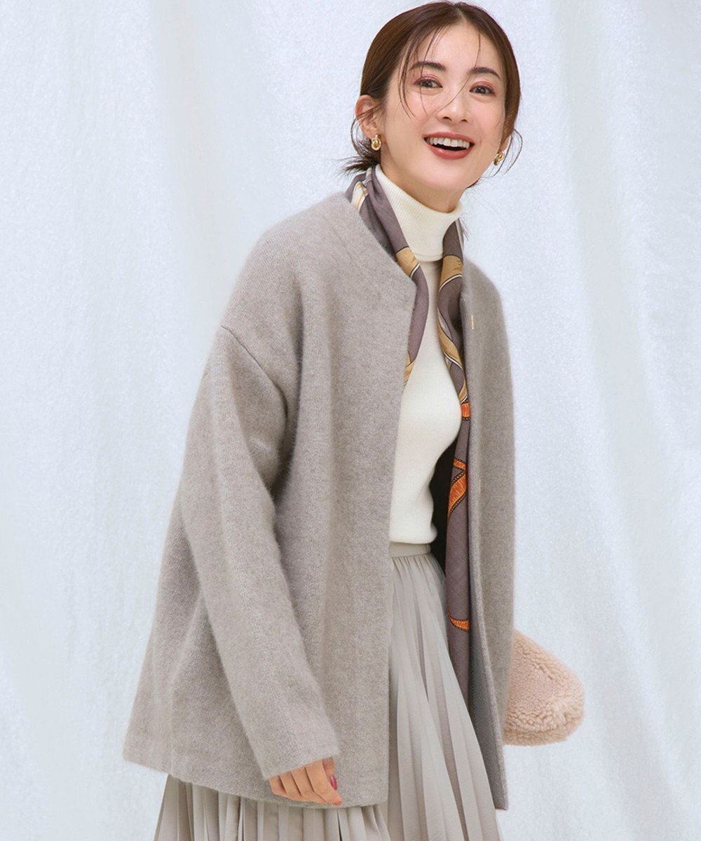 23区 S 【見上愛さん着用】ラクーンブレンドダブルフェイス ニット アウター 