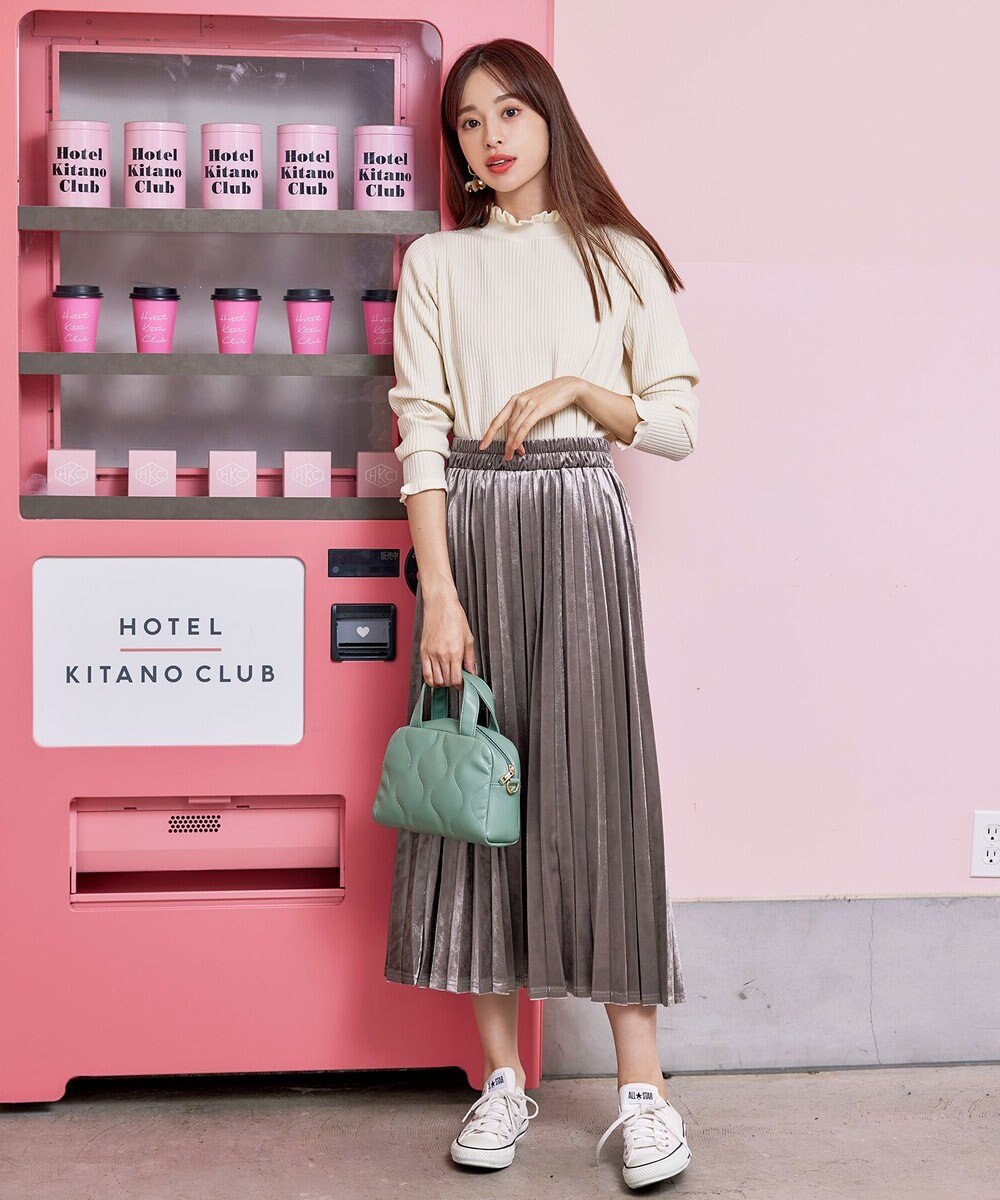 Tiaclasse 【安田美沙子さん着用】ベロアプリーツスカート 