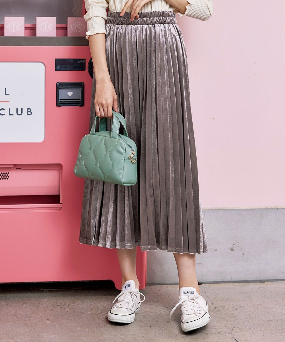 Tiaclasse 【安田美沙子さん着用】ベロアプリーツスカート 