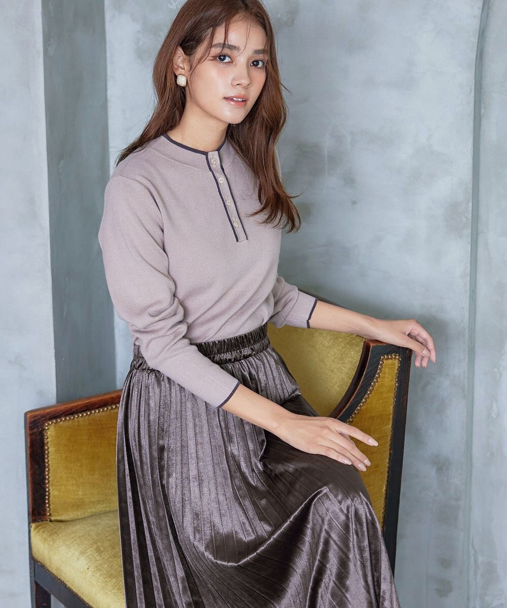 Tiaclasse 【安田美沙子さん着用】ベロアプリーツスカート 