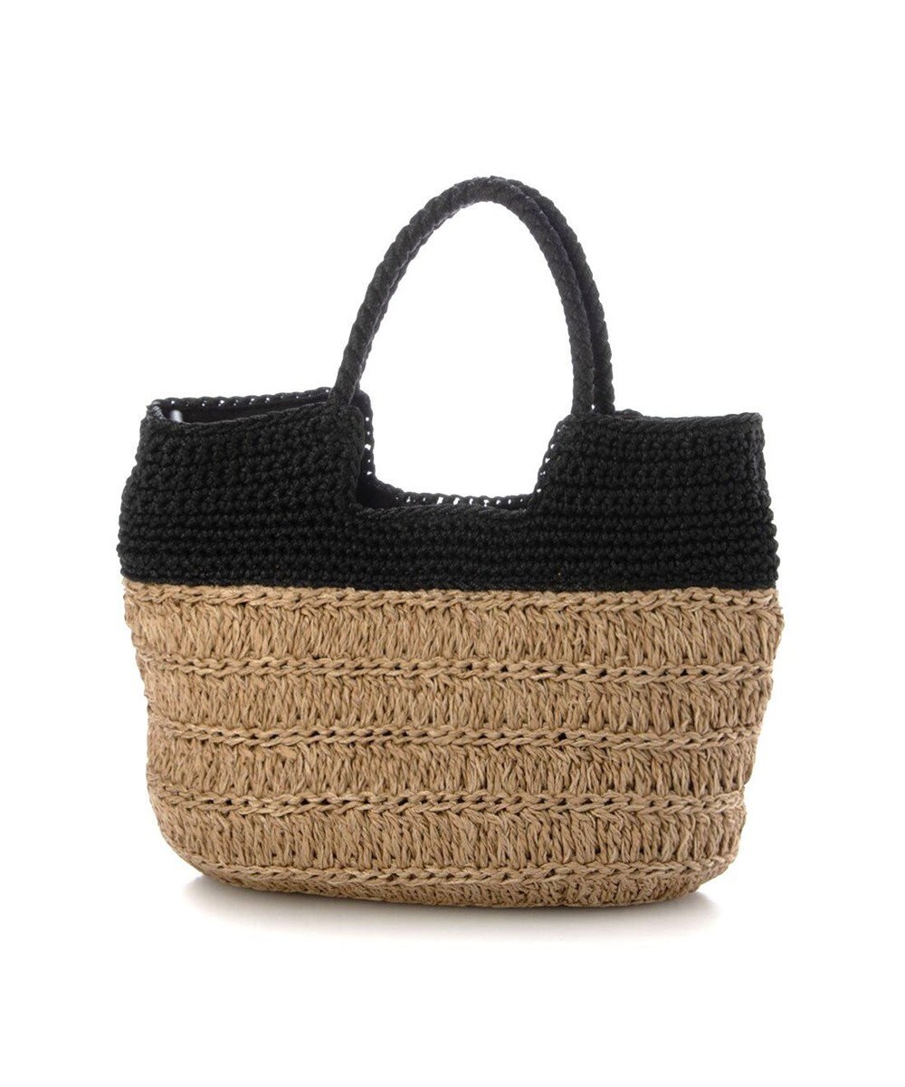 UNBILLION カシュカシュ cachecache / 切り替え柄編みミニトート カゴバッグ 