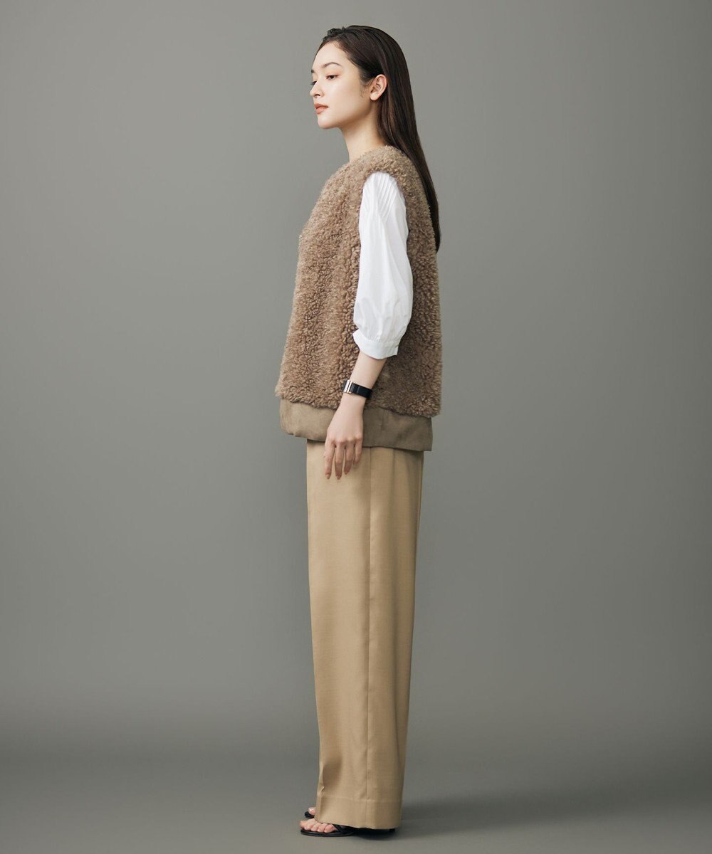 自由区 【カタログ掲載】シアーソフトシャンブレークロップド丈 ブラウス 