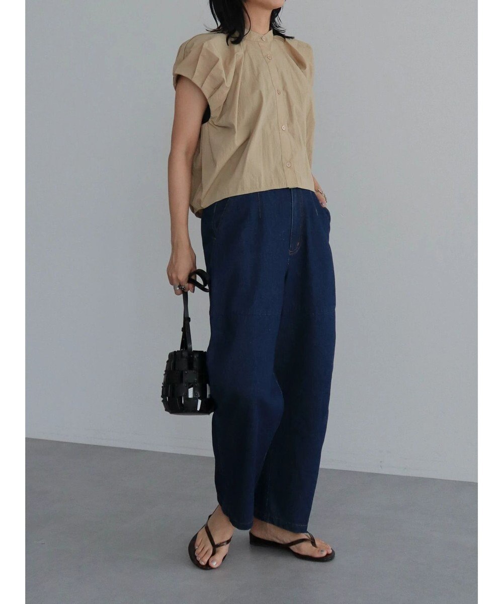 Green Parks タックデザインショート丈シャツ 