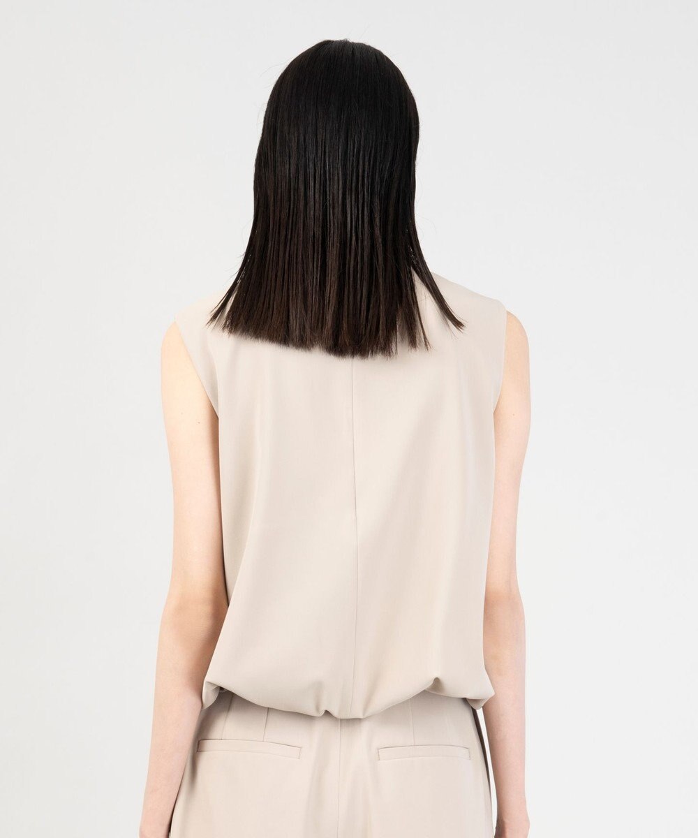 23区 L 【エステータ】コットンダブルクロス ノースリーブブラウス 