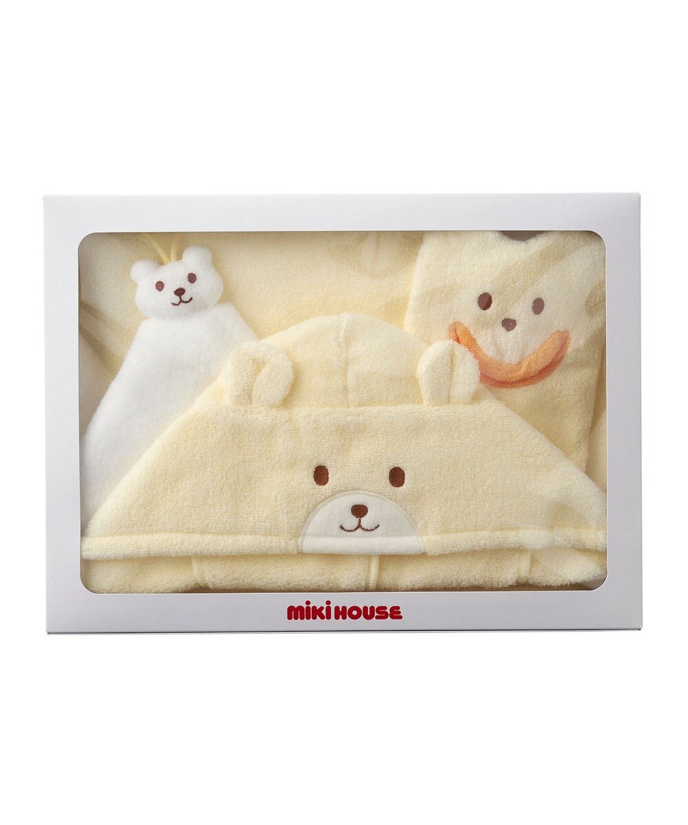 MIKI HOUSE HOT BISCUITS 【ミキハウス】 無撚糸バスポンチョギフトセット【BOX付き】 