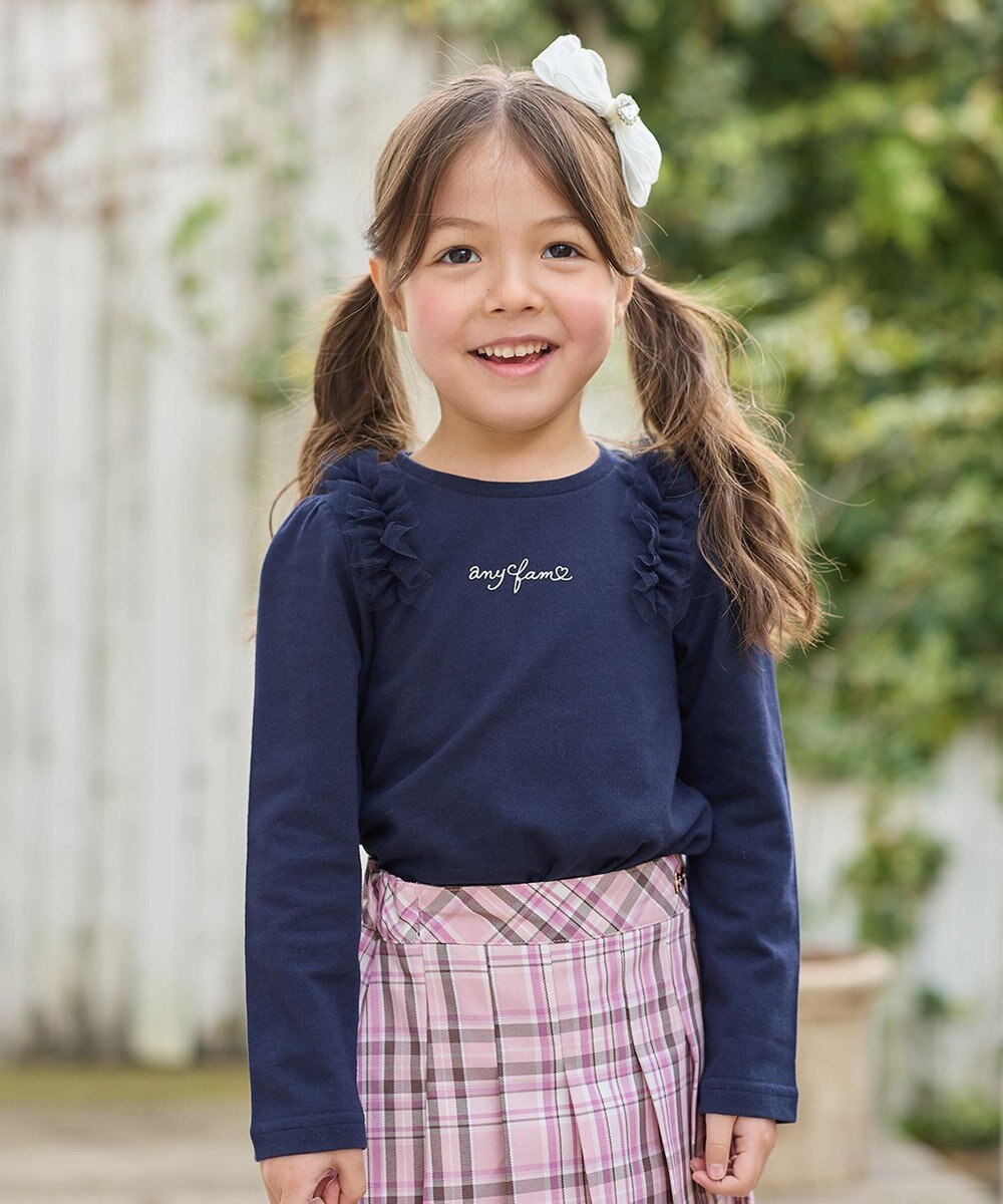 ANY KIDS チュールフリル 長袖Tシャツ 