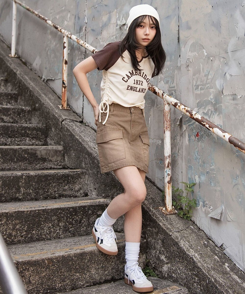 WEGO キーネックサイドレースアップちびT 