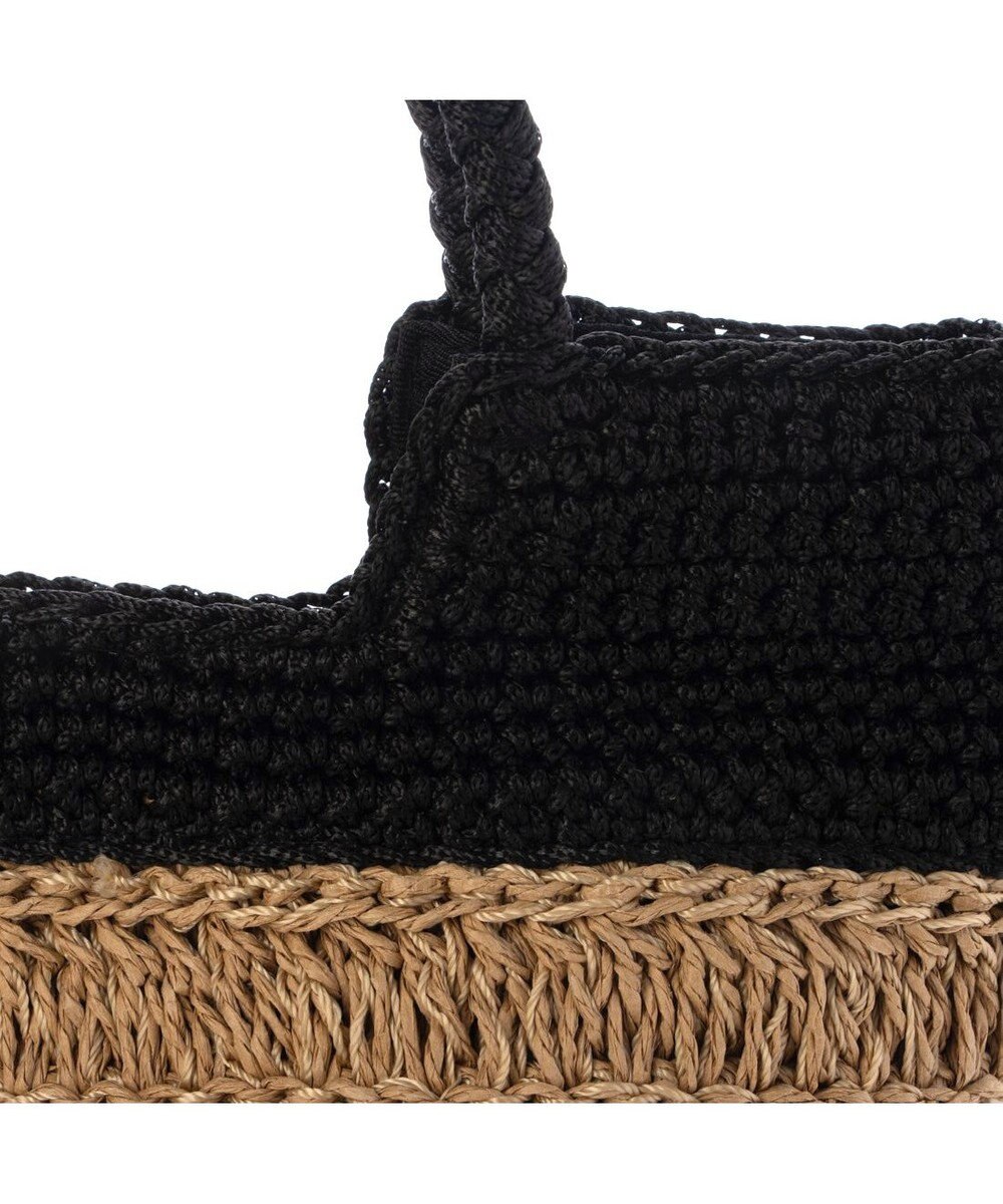 UNBILLION カシュカシュ cachecache / 切り替え柄編みミニトート カゴバッグ 