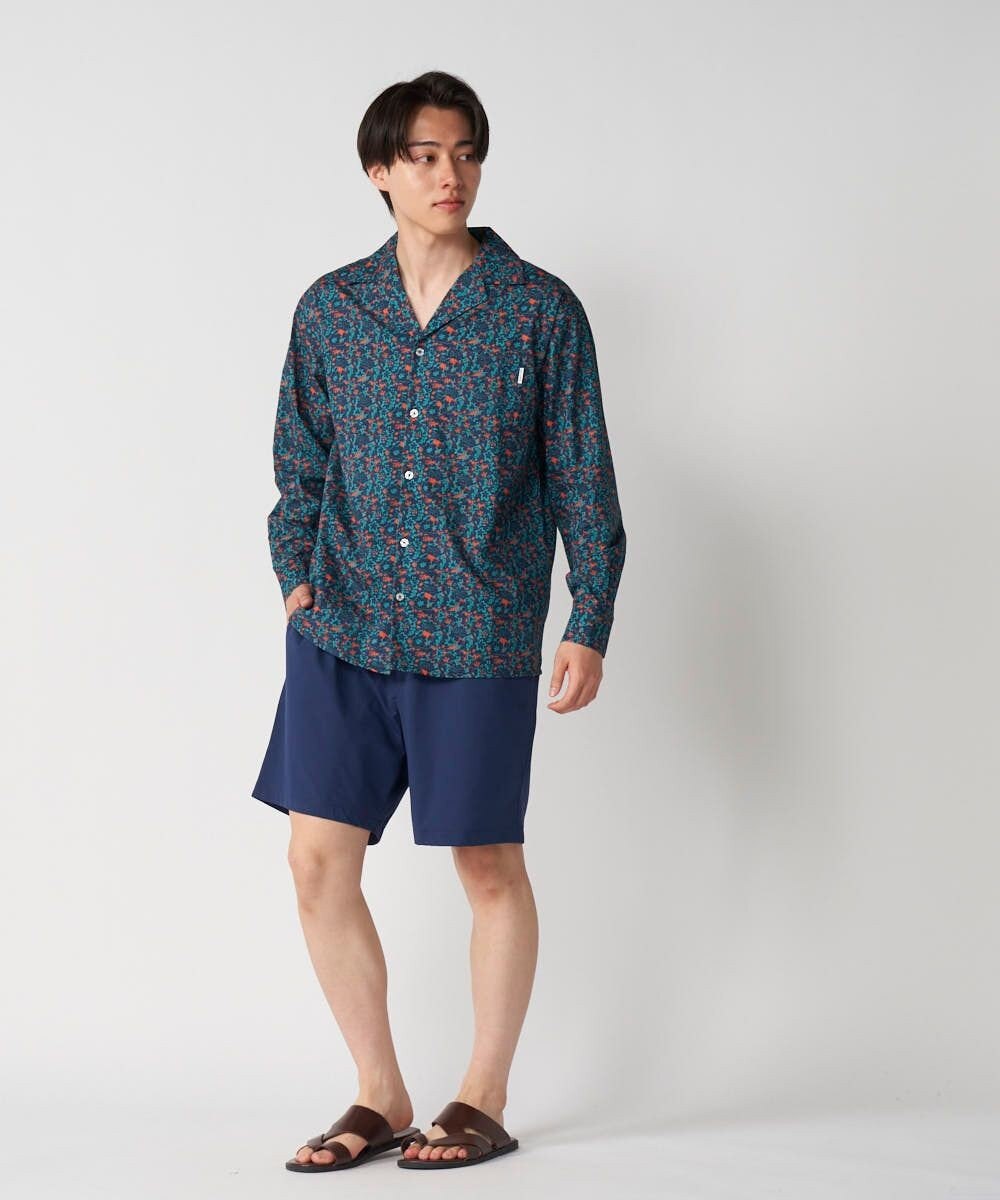 OP／FILA 【Ocean Pacific】プリント長袖オープンネックシャツ 
