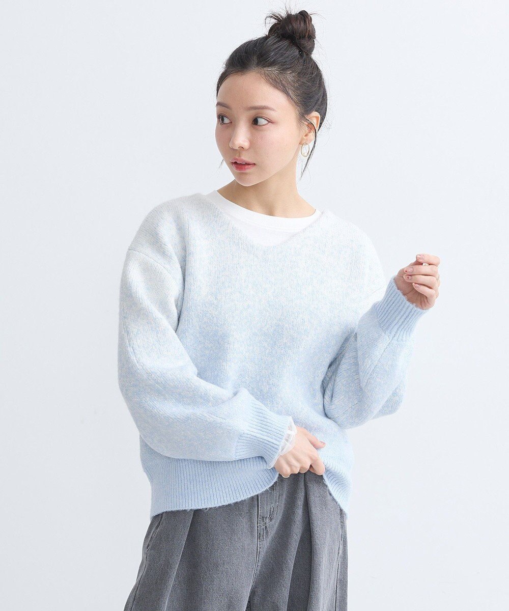 earth music&ecology ラメグラデーションニットプルオーバー 