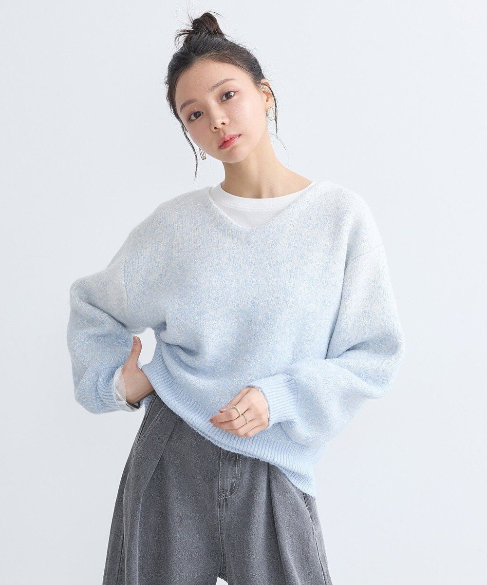 earth music&ecology ラメグラデーションニットプルオーバー 