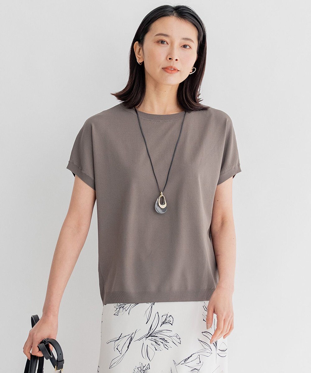 23区 【洗える/好評につき新色追加】レーヨンポリエステルストレッチ プルオーバー ニット 