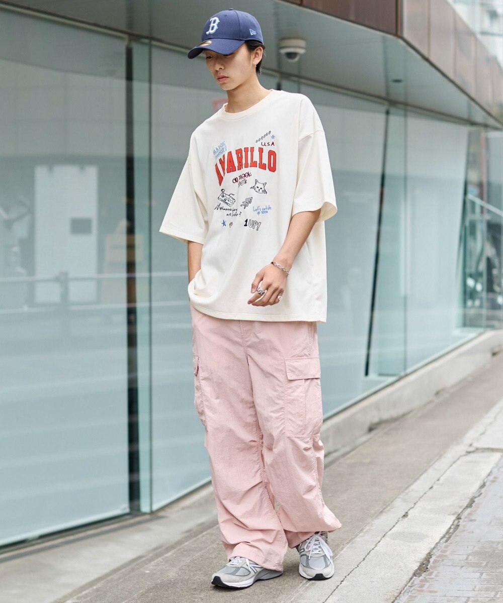 WEGO 【ウエストゴム/MLサイズ展開】ナイロンイージーカーゴパンツ 