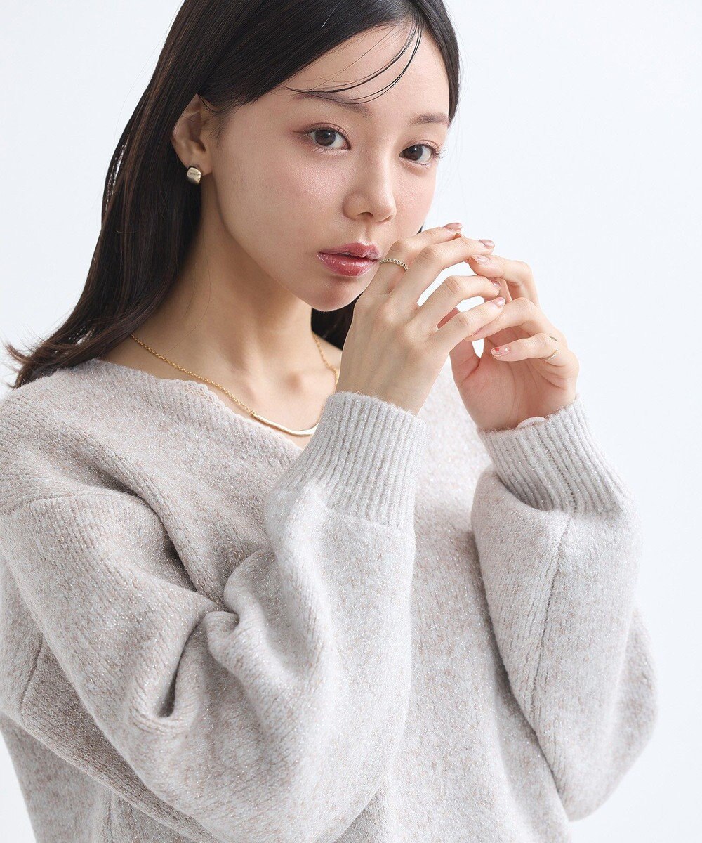 earth music&ecology ラメグラデーションニットプルオーバー 