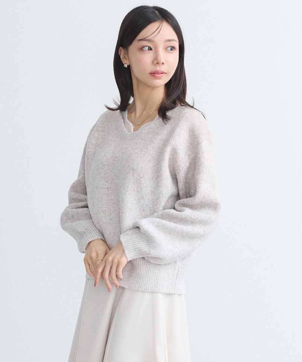 earth music&ecology ラメグラデーションニットプルオーバー 