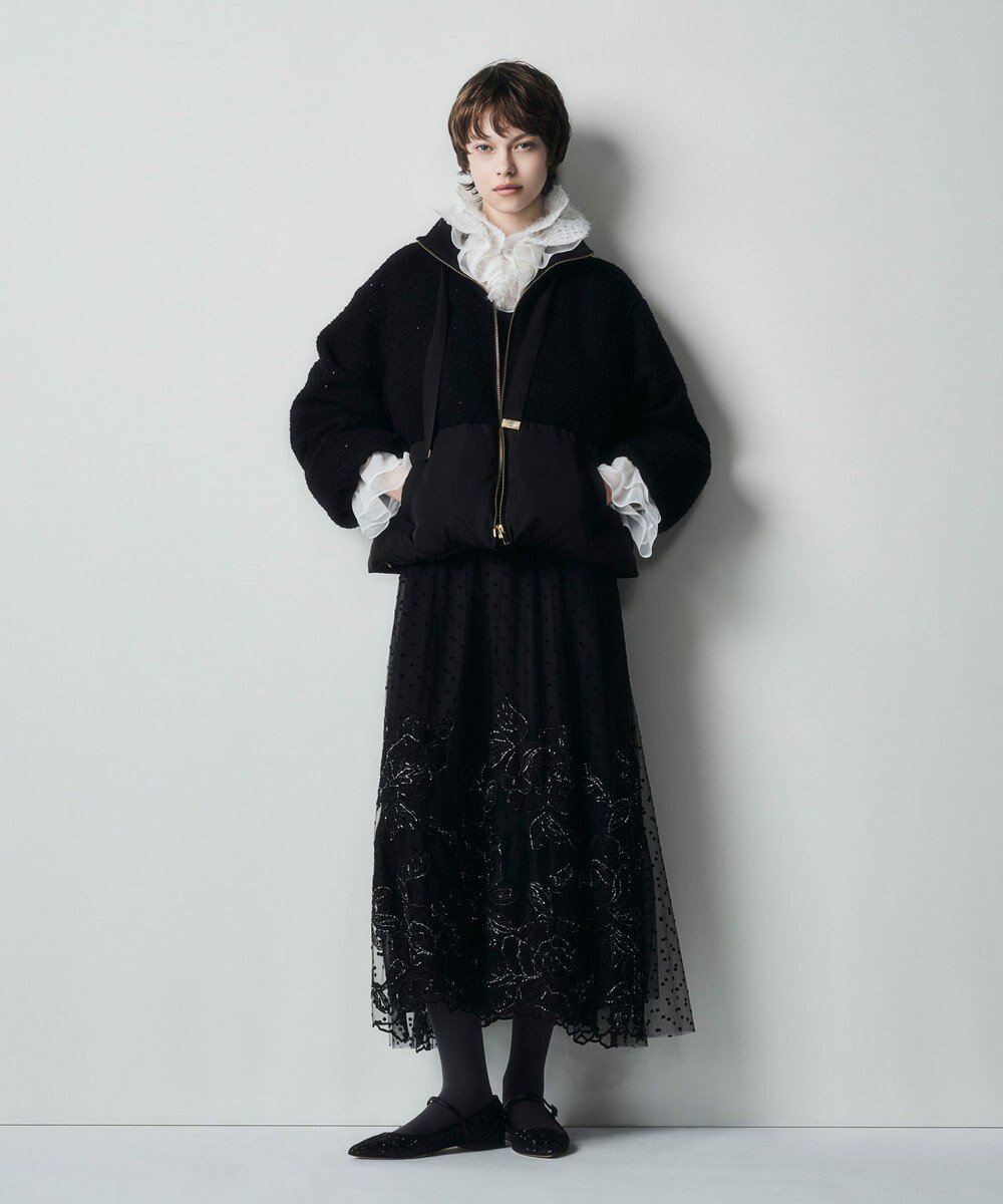 GRACE CONTINENTAL ツイードコンビパフィーブルゾン 