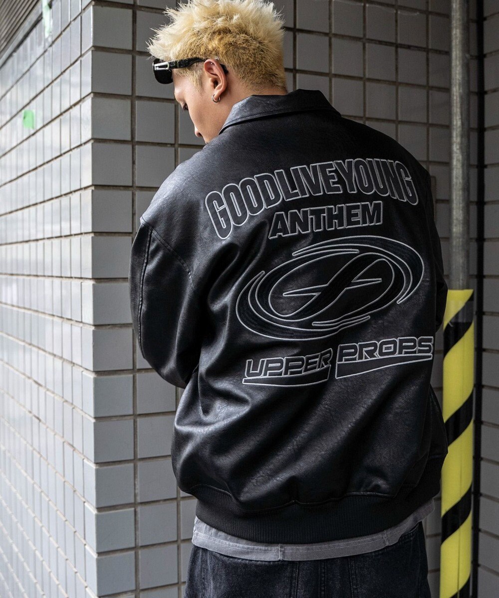 WEGO エコレザーグラフィックジャケット 