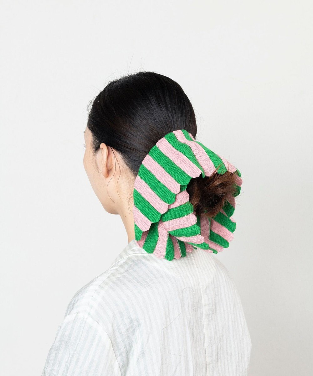 TRICOTE ストライプビッグシュシュ 