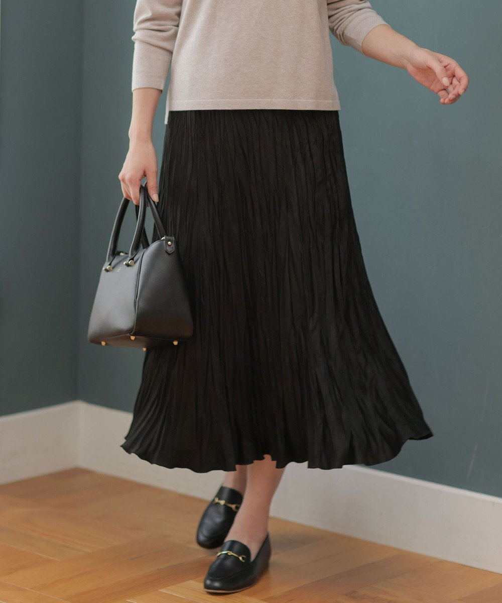 J.PRESS LADIES ライトマイクロスエード プリーツ スカート 